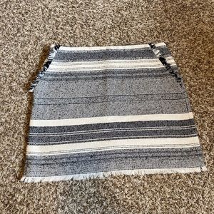 Mango Striped Knitted Suit Skirt in Black and White